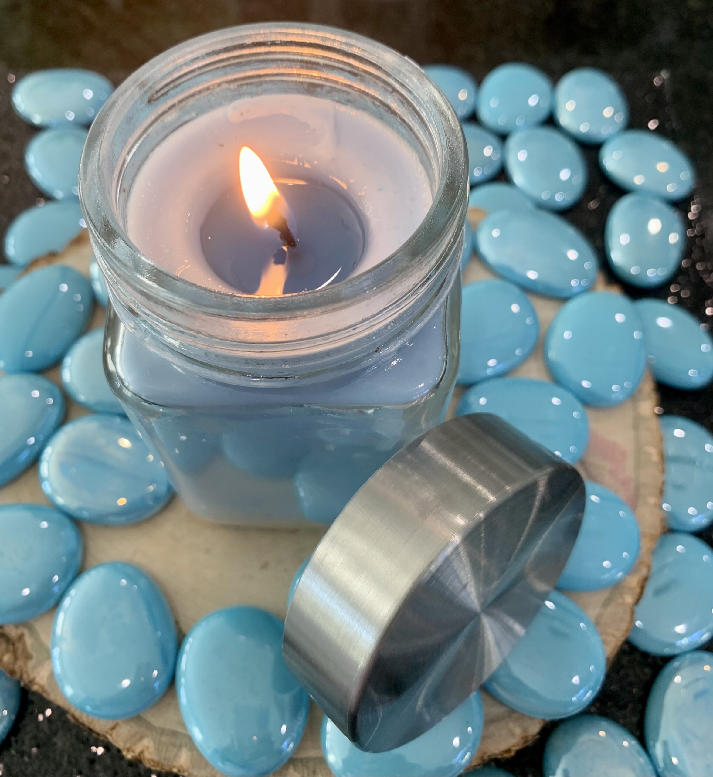 Aquamarine De Blue Candle scaled